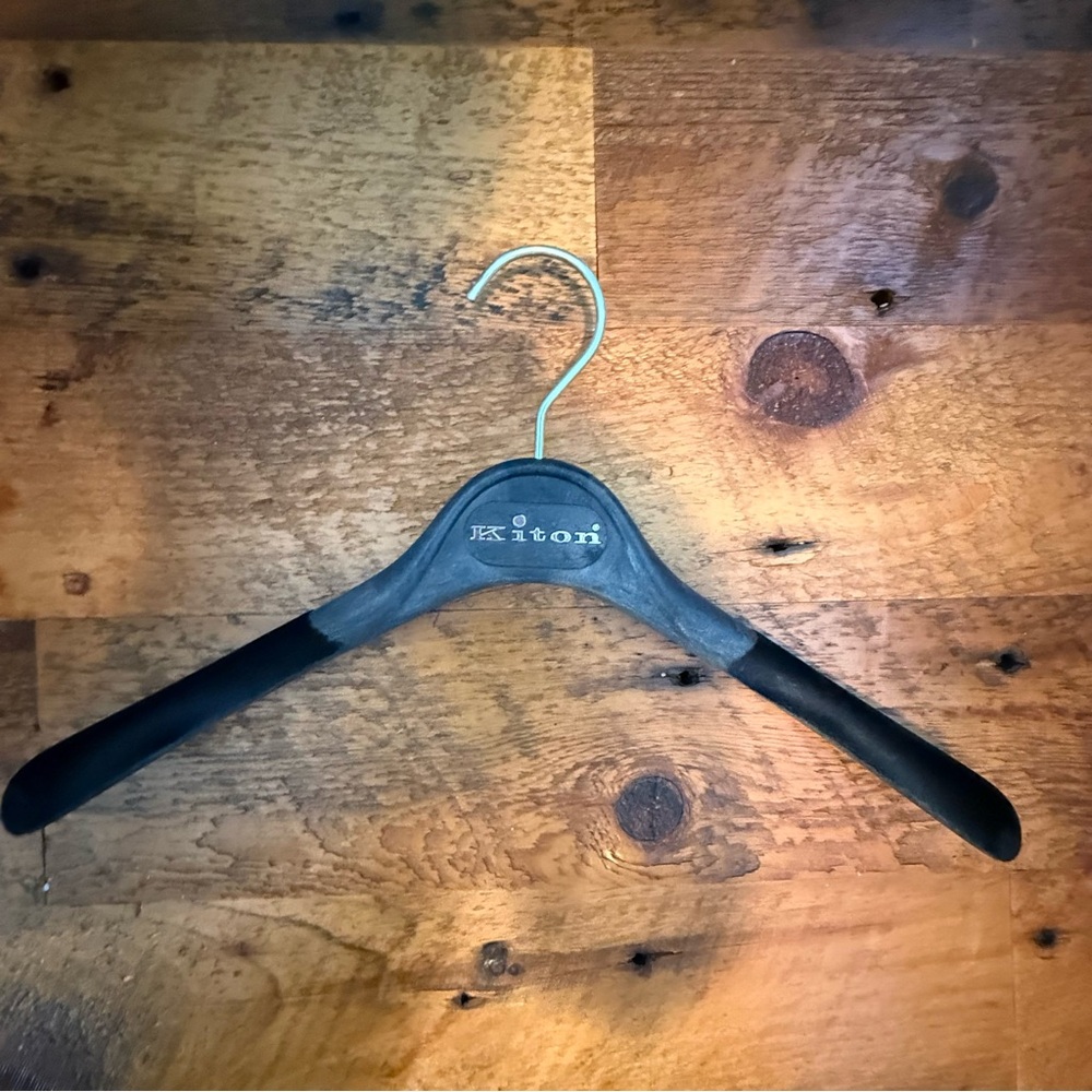 Kiton Black and Gray Wooden Hanger
